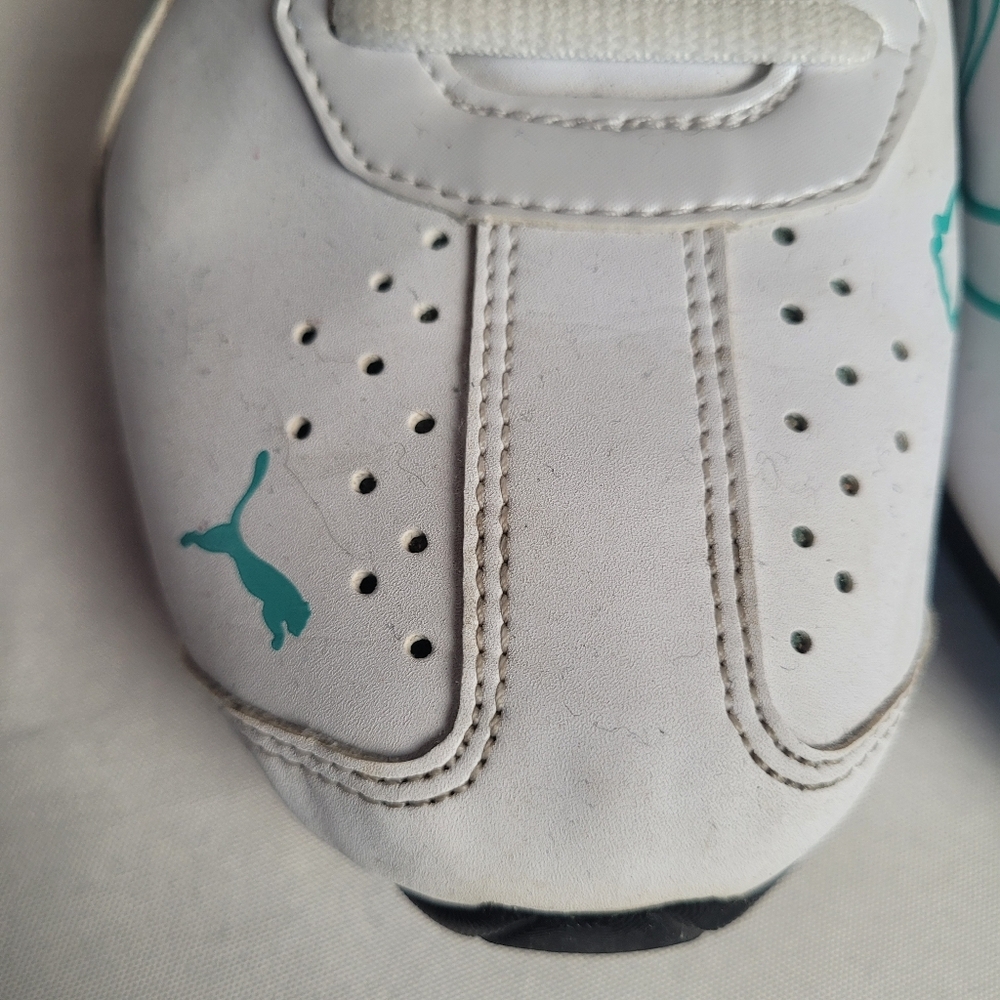 Puma White & Teal Running Shoes Women's Size 9.5 - Picture 3 of 10